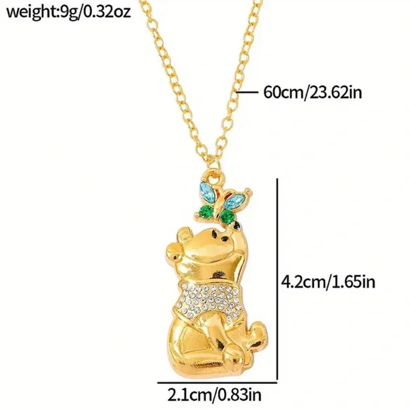 Gold Winnie the Pooh Pendant Necklace - Picture 4 of 7